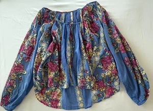 Top contadino Free People Elena floreale boho blu zaffiro taglia XS NUOVO CON ETICHETTE - PREZZO AL PUBBLICO CONSIGLIATO $128 - Foto 1 di 8