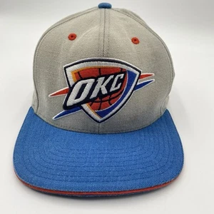 OKlahoma City Thunder OKC Hat Mitchell Ness SnapBack Gray Blue Cleaned - Picture 1 of 10