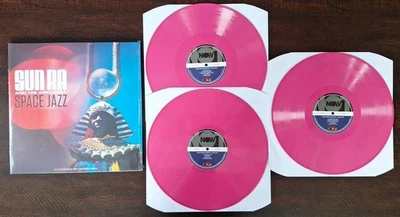 Sun Ra and His Arkestra Space Jazz Excellent Shrink 3LP's  Pink Vinyl Import - Image 1 of 4