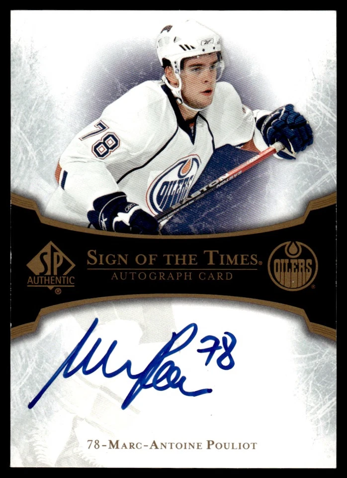 2007-08 Upper deck SP Authentic Marc Antoine Pouliot Auto Edmonton Oilers #ST-MP - Image 1 of 2