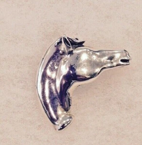 Sterling Silver Horse Head Pin/Pendant Approx. 1 1/2 Inches High - 11.3 Grams - Picture 1 of 9