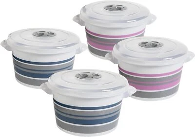 4er Set Mikrowellen Geschirrset 1,5L Mikrowellengeschirr Deckel & Dampfventil - Bild 1 von 4