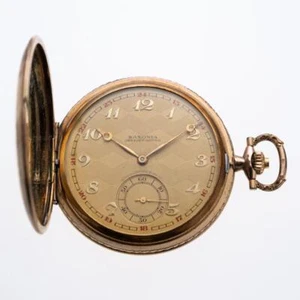 Saxonia Dresden-Gruna, 3-Zeiger Uhr, Handaufzug, vergoldet - Bild 1 von 4