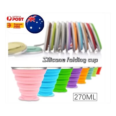 Retractable Collapsible Silicone Telescopic Travel Camping Drinking coffee Cup - image 1 of 4