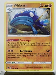Whiscash 100/192 NM - B2G1F - RARE Non Holo Rebel Clash Pokemon Card - kawayoo - Picture 1 of 2