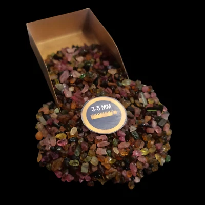 Multi Tourmaline Coarse Crushed Natural Gemstone 3-5mm For Jewelry Making - Image 1 of 4