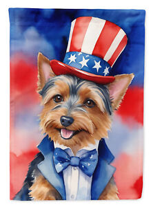 Australian Terrier Patriotic Usa American Flag Garden Size Dac5647Gf