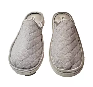 Zapatillas zueco Dearfoams para mujer gris terciopelo acolchado sin cordones 11-12 XL nuevas - Imagen 1 de 7