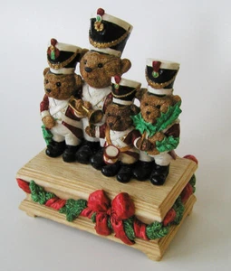*RARE* Vintage Hallmark BEARS Band MUSIC BOX * NUMBERED * Christmas - Picture 1 of 12