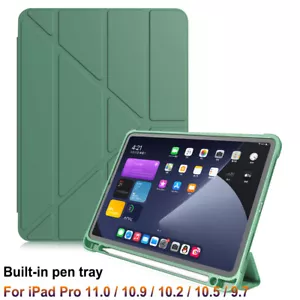 For iPad Pro 11 2022/2021 10th 10.9 9th 8th 10.2 Smart Case Cover W/ Pencil Slot - Picture 1 of 20