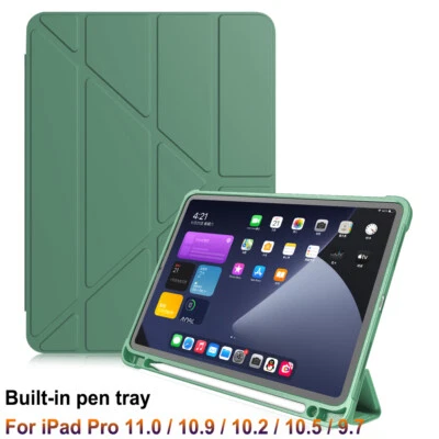 For iPad Pro 11 2022/2021 10th 10.9 9th 8th 10.2 Smart Case Cover W/ Pencil Slot - Image 1 of 4