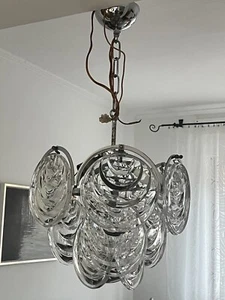 Kronleuchter Glas Chandelier 1970er Midcentury Vintage Spaceage - Bild 1 von 18