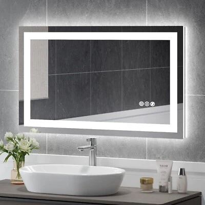 USHOWER 40"x24" LED Bathroom Mirror Wall Vanity Mirror Touch LED Mirror Anti-fog - Image 1 of 4