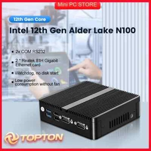 12th Gen Fanless Mini PC Alder Lake N100 Quad Core Dual LAN 2*COM Pfsense Server - Picture 1 of 14