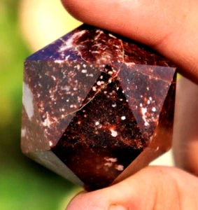 45 mm Rot Almandin Granat Kristall Heilenergie David Dreieck Edelstein Sechseck - Bild 1 von 9