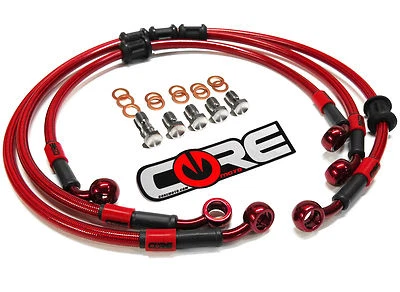 KIT LÍNEA FRENO DELANTERO Y TRASERO HONDA CBR500R 2013-2015 PERSONALIZADO NÚCLEO SIN ABS Foto 1 de 4