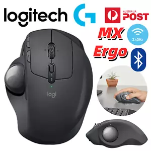 LOGITECH Wireless Mouse MX Ergo Bluetooth Mice Optical 2.4GHz USB Receiver PC AU - Picture 1 of 17