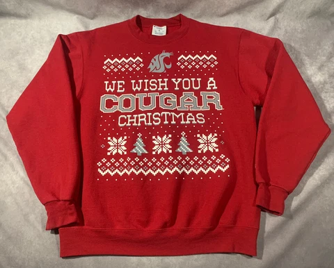 Washington State University Cougar Christmas Champion Sweatshirt - Medium Cover