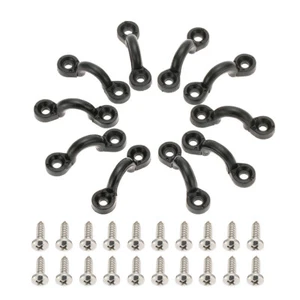 10pcs Black Nylon Bungee Deck Loops Tie Down Pad Eye w 20 Screws for kayaks - Picture 1 of 10