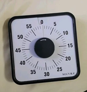 Secura 60-Minute magnetic Mechanical Visual Countdown Timer, 7.5 Inches Open Box - Picture 1 of 7