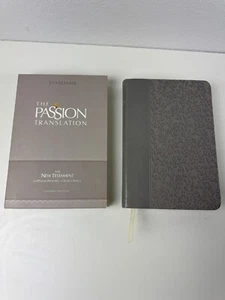 The Passion Translation New Testament w/ Psalms Proverbs Grey Faux Leather NICe - Picture 1 of 4