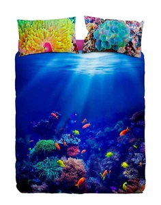 Set Copripiumino Lenzuola Piazza e Mezza Coral Digitale Reef Imagine Bassetti - Picture 1 of 7