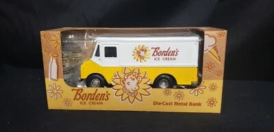 Ertl Collectibles Borden’s Ice Cream Truck Metal Bank 1996 De colección 6” ¡RARO! Foto 1 de 4