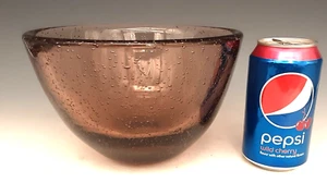 LA VERRERIE DE BIOT Francia Firmado Arte Francés Burbujas de Vidrio Amatista 8" Cuenco 6 lb - Imagen 1 de 23