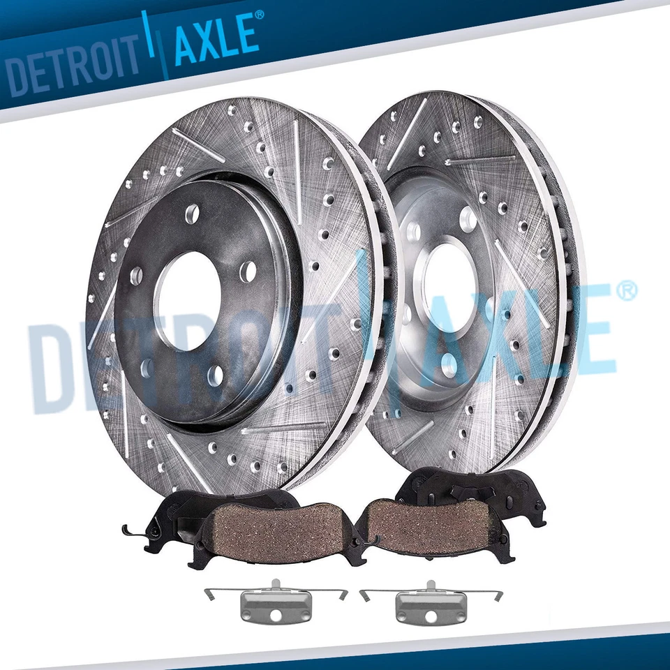 348MM Front Drilled Rotors + Brake Pads for BMW 335D 335I XDRIVE 335XI - Image 1 of 4