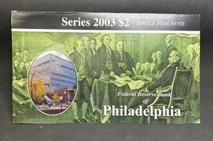 2003 Two Dollar Bill Star Note FRB Philadelphia Ltd Run 16K Low Serial#00008467 - Picture 1 of 5