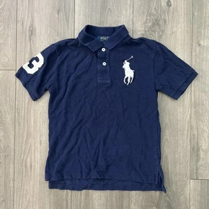 Polo Ralph Lauren Boys Youth S (8) Big Pony Blue Knit Polo - Picture 1 of 6