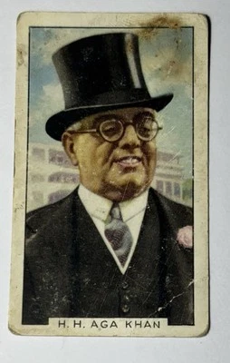 Gallaher Cigarette Card - Sporting Personalities, 1935 - H.H. Aga Khan - Image 1 of 2