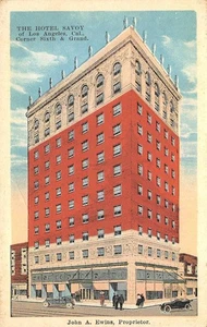 HOTEL SAVOY Los Angeles, CA Sixth & Grand c1920s Vintage Postcard - Picture 1 of 1