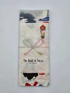 Vintage Japanese Tenugui Cloth Gift Bank of Tokyo of California Giveaway Swag - Foto 1 di 11