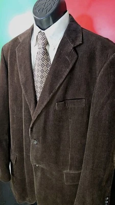 Cianni Cellini супер шнур плюшевый вельветовый мужской 44L коричневый Sportcoat куртка + галстук - Изображение 1 из 4