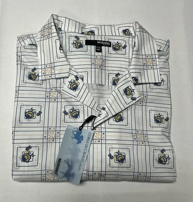 Camisa masculina Murano Corsa Di Cavalli slim fit XXL/2XL manga curta branca nova - Imagem 1 de 4