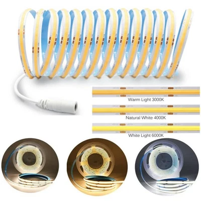 12V 24V COB LED Streifen Lichtband Stripe Lichterkette Selbstklebend Leiste Band - Bild 1 von 4