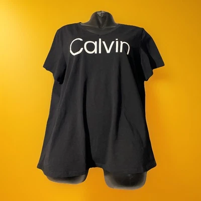 Calvin Klein Performance Womens Large Black Shirt with White Logo - Image 1 of 4