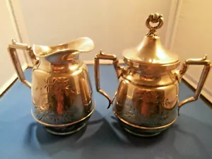 Antiguo té/café Simpsom Hall Miller & Co plata azúcar y leche plata flores - Imagen 1 de 10