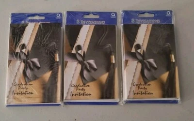 Graduation Party Celebration Invitations  - New - 3 Packs Of 8 Cards - Image 1 of 4