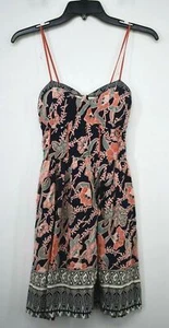 Band Of Gypsies Womens Strappy Smocked Back Sweetheart Neck Sundress XS - Picture 1 of 8