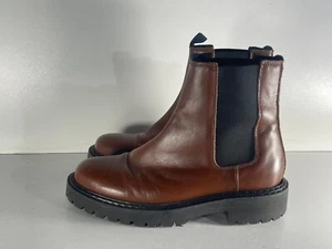 IRIS & INK Women's Shoes Size 6/39 Brown Leather Pull on Chelsea Boots -B97 - Picture 1 of 7