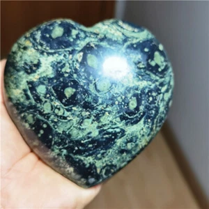 Corazón de jaspe cocodrilo Kambaba 647 g piedra negra y verde o206 - Imagen 1 de 9