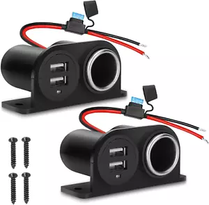 1PCS Dual USB Outlet Cigarette Lighter Socket Splitter with Blade Fuse, 12V 4.2A - Picture 1 of 12