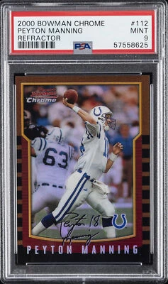 2000 BOWMAN CHROME REFRACTOR #112 PEYTON MANNING PSA 9 - Image 1 of 2
