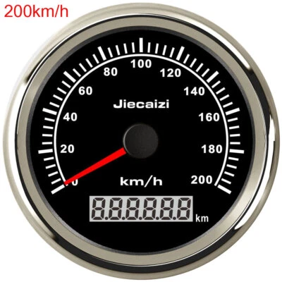 JieCaiZi 85mm 200KM/H GPS Speedometer Odometer for Car Marine Red LED Waterproof - Image 1 of 4