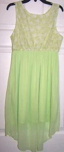 Ashley Ann Girls Green Size 16 Chiffon Lace Top Hi-Low Dress Party - Picture 1 of 3