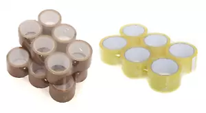 Heavy Duty Clear Buff Parcel Packing Tape Rolls 48mm x 66 Meter - Picture 1 of 8