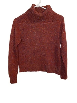 Vintage Diane Von Furstenberg Red Holiday Turtleneck Sweater Size L Wool Blend - Image 1 of 3