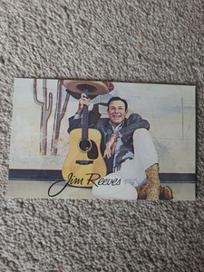 VINTAGE COLOUR PICTURE CARD  OF JIM  REEVES BY JJK COPY ART 46TH ST..NYC